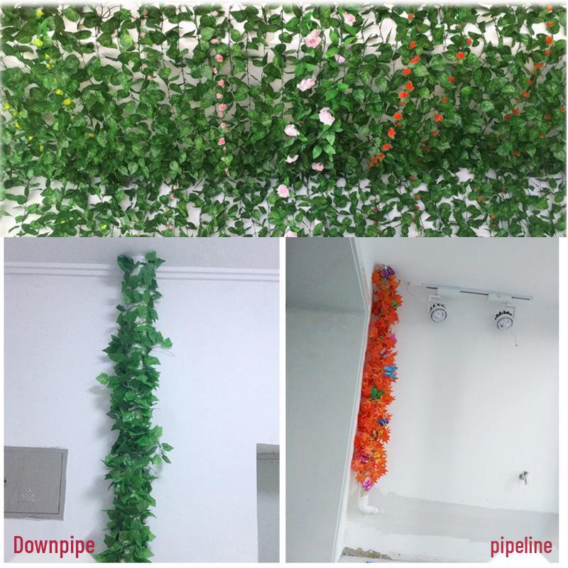 Decorative Indoor Stair Handrail with Climbing Green Leaves for Outdoor, Wedding, or Hanging Display