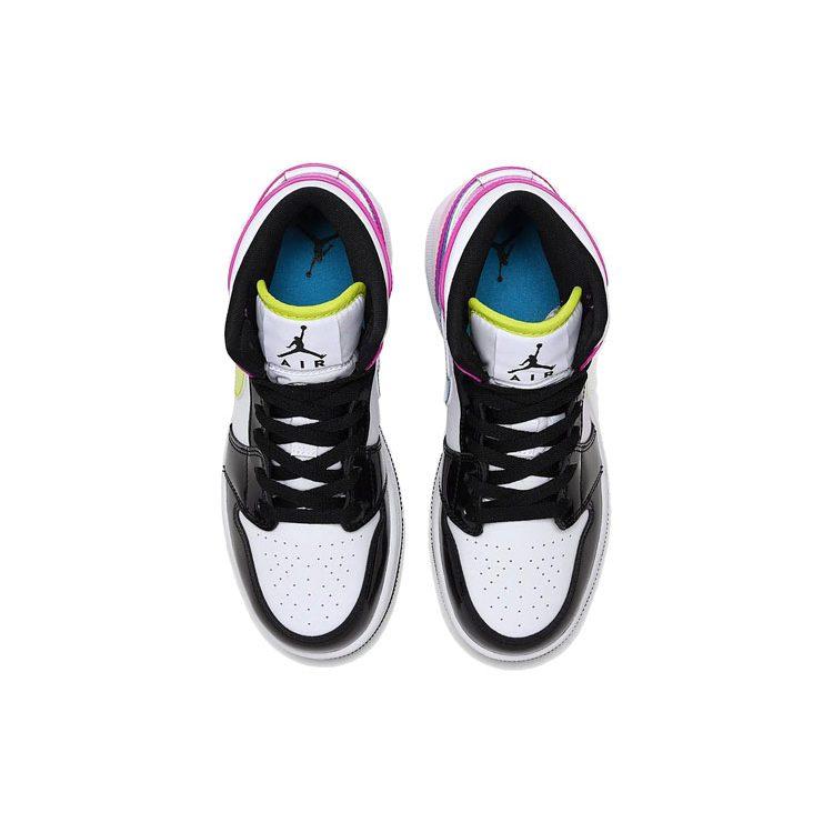 Jordan 1 Mid Белый Черный Кибер Розовый GS CZ9835-100