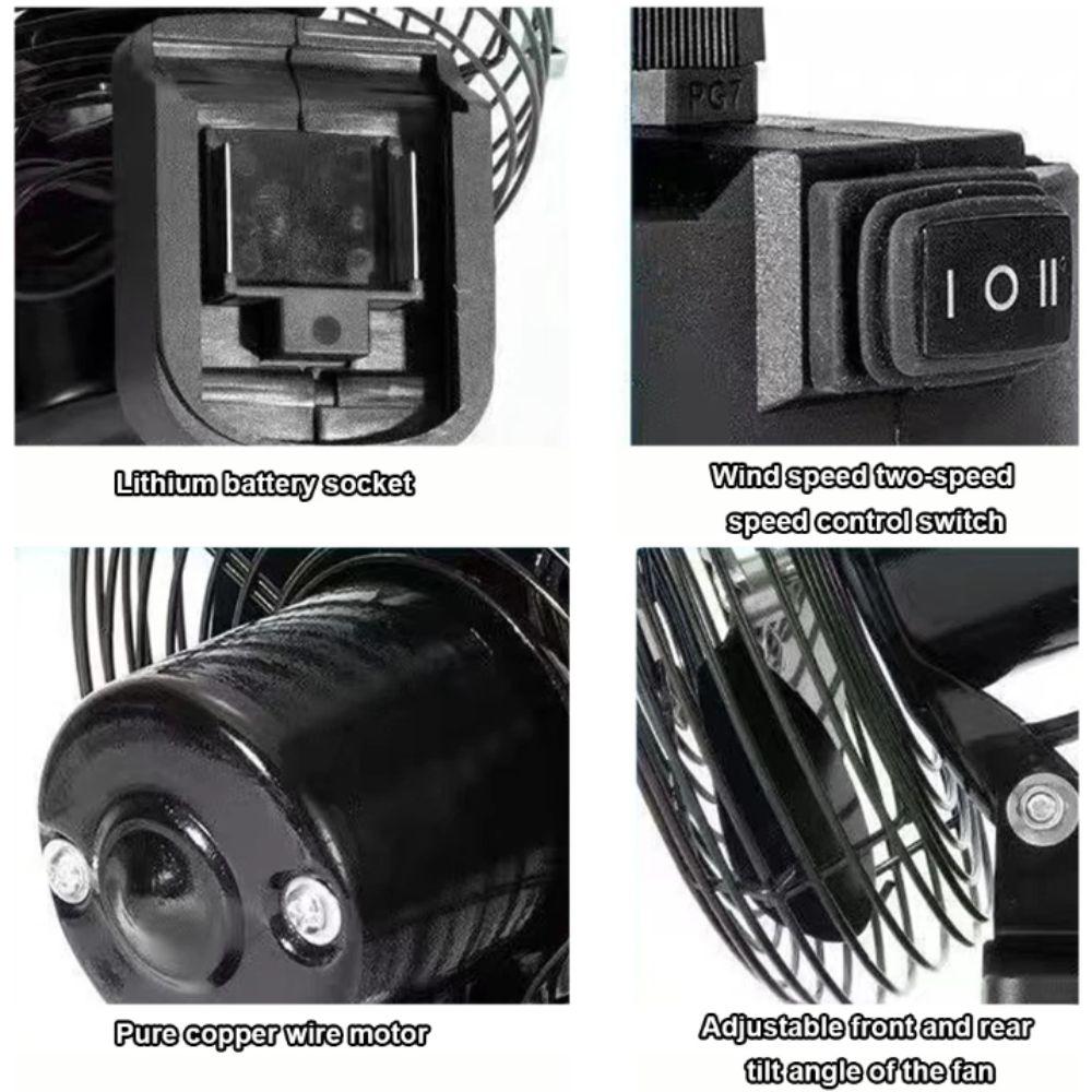 Metal Construction Rechargeable Fan Rechargeable Strong Wind Fan Compact Electric Fan  Office Use