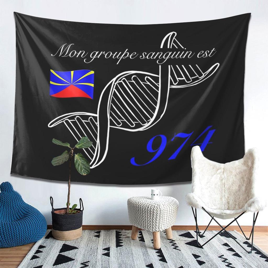 974 Reunion Island Flag Tapestry Decoration Art Aesthetic Tapestries for Living Room Bedroom Home Wall Cloth Wall Hanging