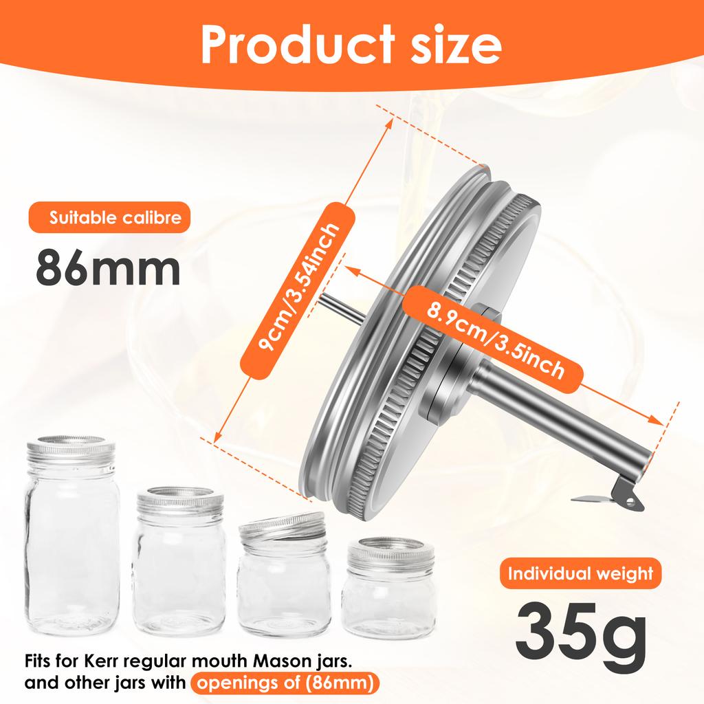 2/4 Pcs Mason Jar Pour Mouth Lid Stainless Steel Mason Jug Flip Cap Dustproof Leakproof Glass Jar Flip Cap Easy to Use Mason Jug