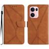 For Oppo Reno13 Pro 5G Case Skin Touch Lines Imprinted PU Leather Flip Phone Cover