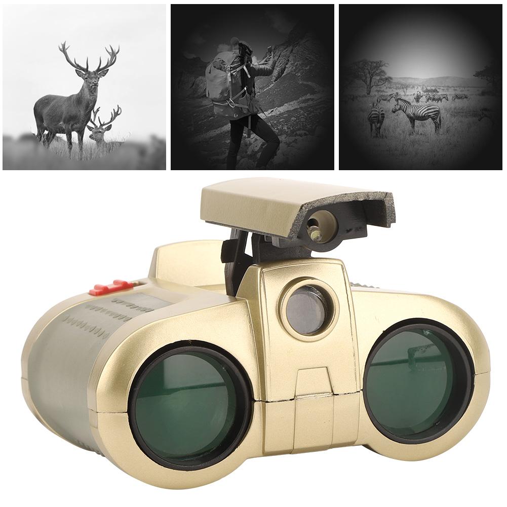 Пластиковый безопасный 4X30 бинокулярный телескоп с зеленой пленкой, фокусирующийся на детском ночном видении с подсветкой