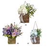 Artificial Lavender Garland Hanging Baskets Pendant Door Hanging Wildflower Wreath Ornaments Gifts Home Decor for Wedding Party