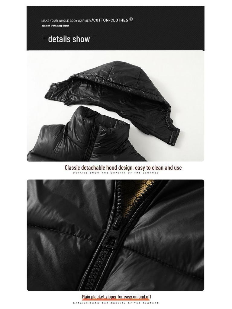 Унисекс 2024 Черный Золотой Пуховый Жилет: Повседневный, утолщенный, модный жилет