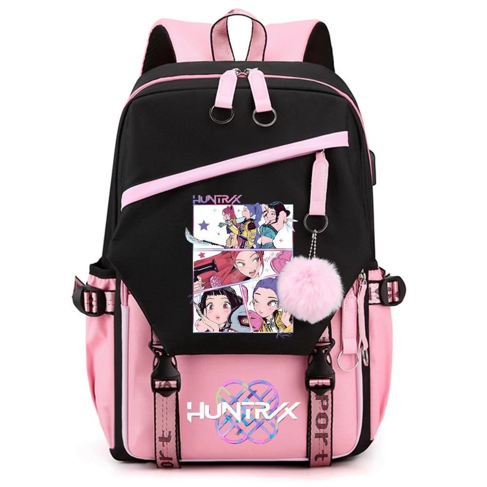 Милый Kpop Рюкзак с принтом Охотников на демонов Большой вместимости для подростка, студента, девочки, мальчика, школьный портфель, сумка для книг, детский подарок, женская водонепроницаемая дорожная сумка, Mochila