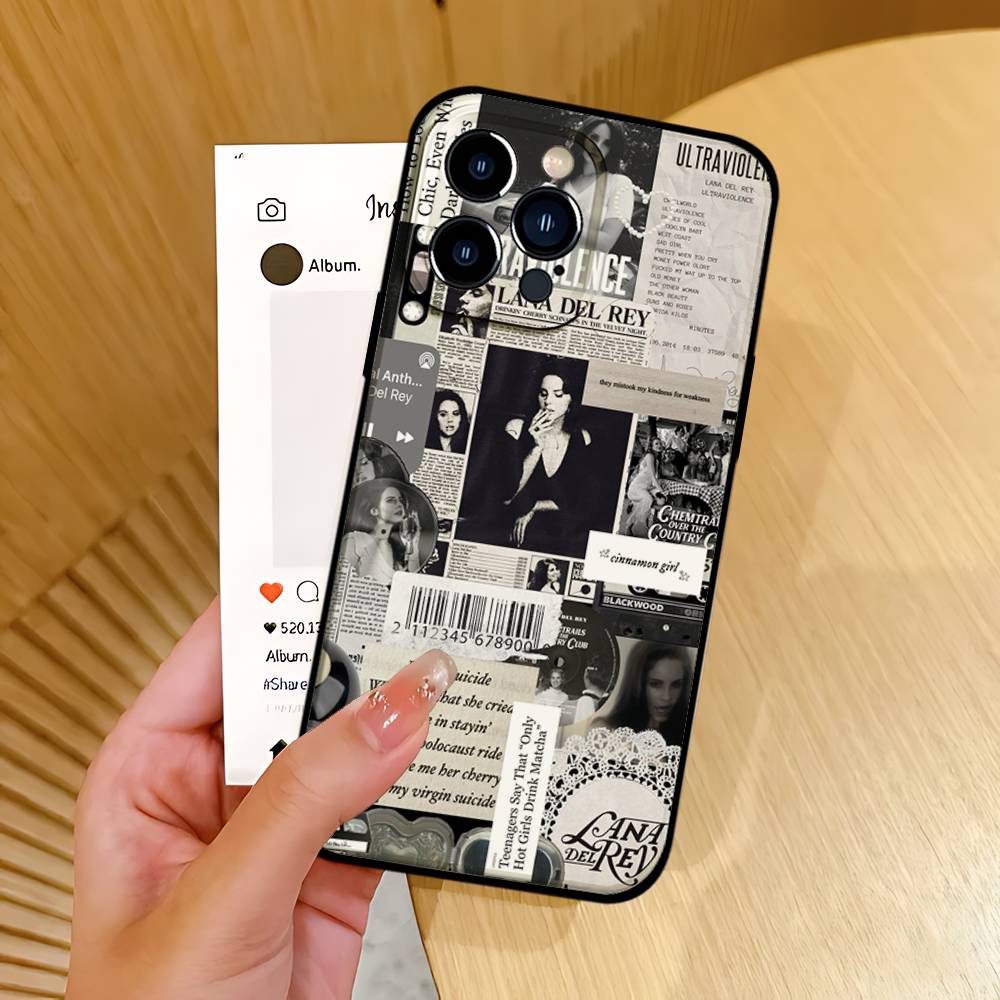Черный чехол для телефона с изображением певицы Lana Del Rey, подходящий для IPhone 17, 16, 15, 11, 13, 14 Pro Max, Plus, X, Xr, Xs Max, 13 Mini