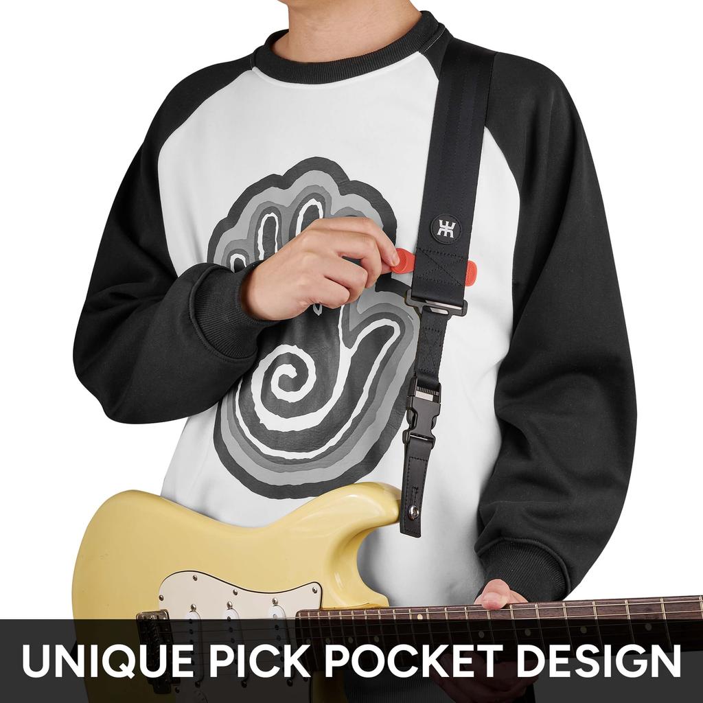 Нейлоновый ремень безопасности для гитары с пряжкой и зажимом для гитары [Amumu] Акустическая/Электрическая/Басовая