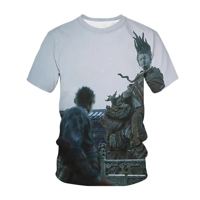 Летняя мужская футболка Harajuku Trendy черная 3D Myth