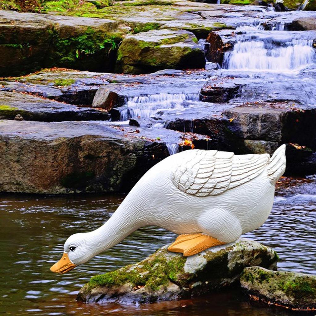 Мультяшные садовые статуи утки, ручная роспись, художественные фигурки животных, стоящие на лужайке, на открытом воздухе, в помещении, дома