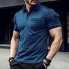 2023 Summer Men's Muscle Sports POLO Shirt with Pocket