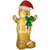 6ft Christmas Inflatable Gingerbread Man & Santa Hat Safe Outdoor Decoration w/ Accessories