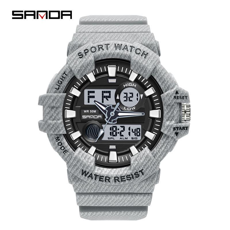 Sanda Student Multifunctional Waterproof Sports Watch with Alarm