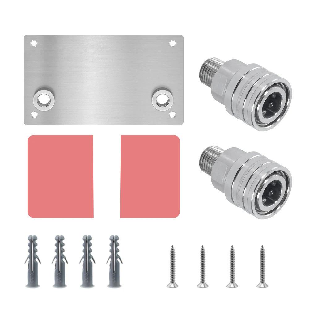 Пистолет для нанесения пены Пистолет-распылитель Быстроразъемное соединение 1/4 дюйма Инструментальный кронштейн Пистолет для мойки высокого давления Стойка для пистолета Настенное крепление Нержавеющая сталь Хранение Дом