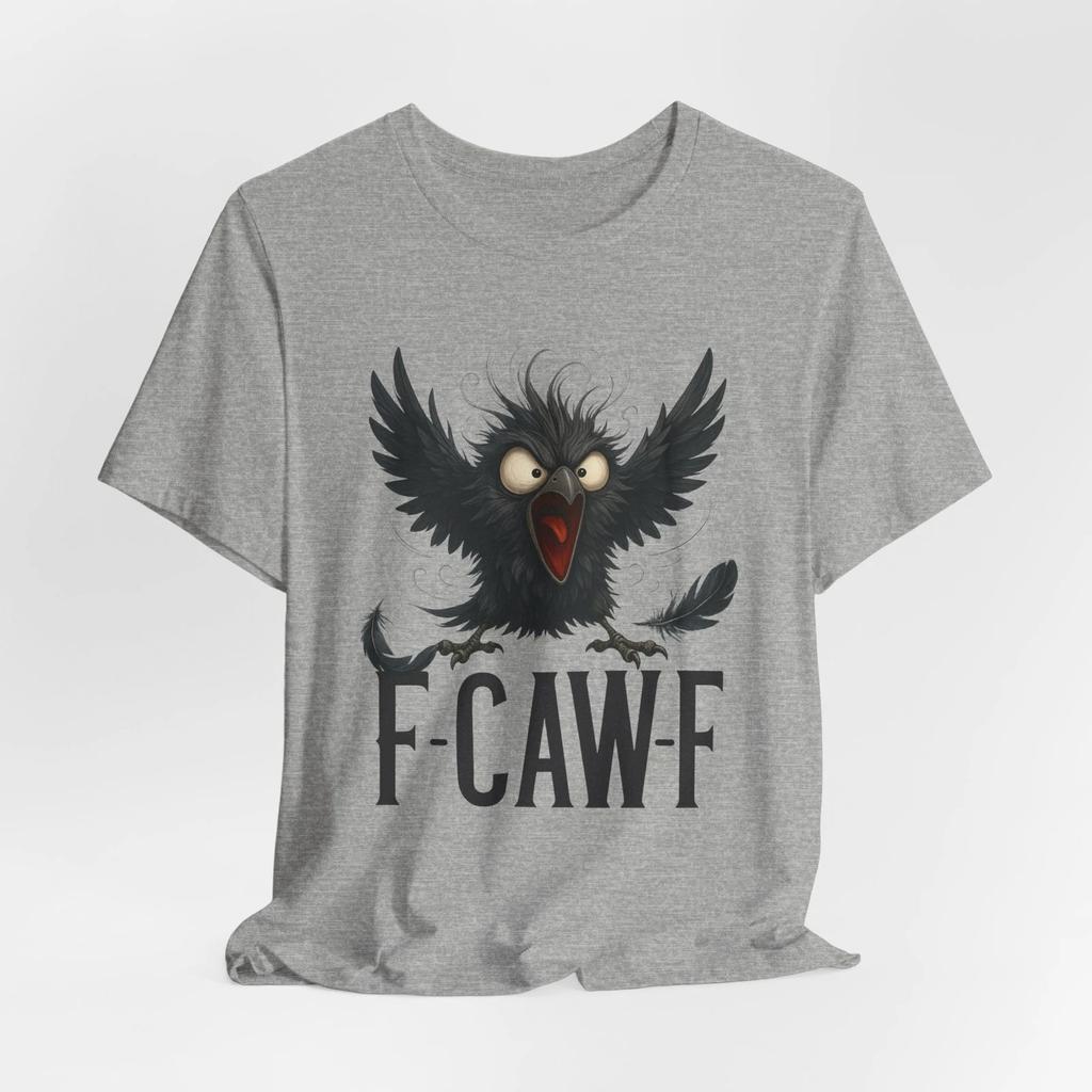 F-CAW-F Футболка Злой Ворон Смешной Мультяшный Готический Птица Хэллоуин Повседневный Дерзкий