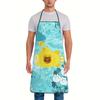 1pc, Cute Fashion Minimalist Cartoon Ocean Bear Pattern Printed Apron, Suitable for Kitchen and Dining Cooking, Baking, Grilling, Housework, with Adju