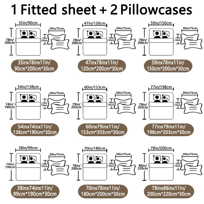 3Pc Minimalist Modern Solid Color Bedsheet Set Soft And Comfortable Bedding, Bedspread Set (Including 1 Bedsheet+2 Pillowcases)