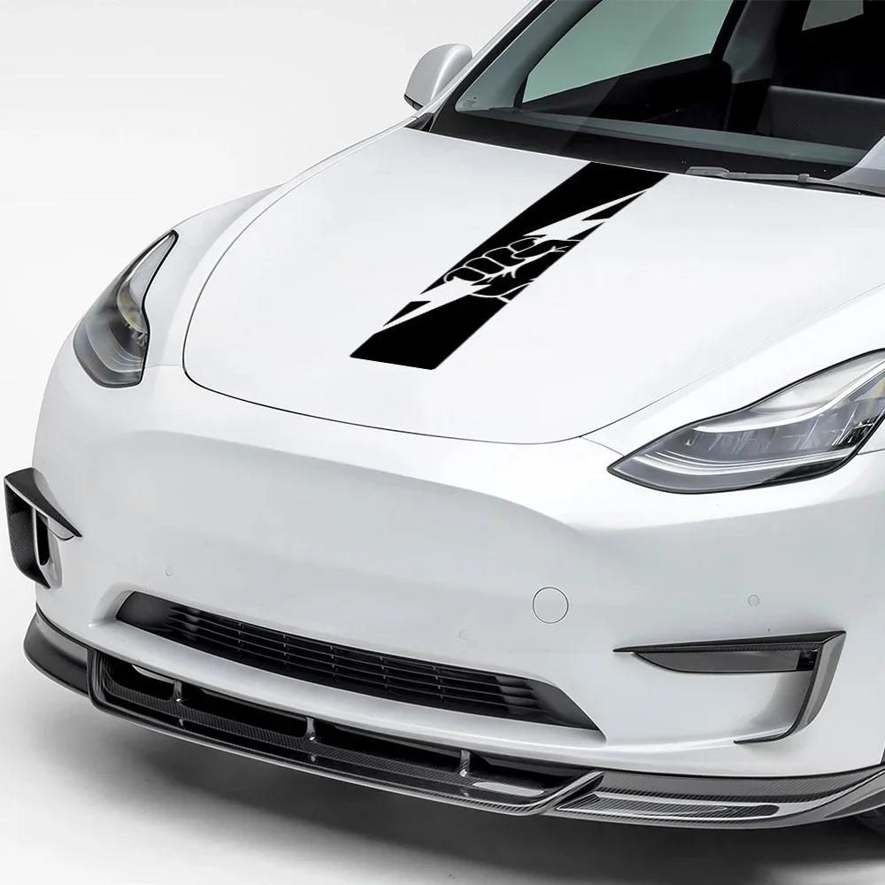 Наклейка на капот автомобиля для Tesla Model 3 Model Y, водостойкая виниловая наклейка, декоративная наклейка на капот автомобиля, аксессуары для автомобиля