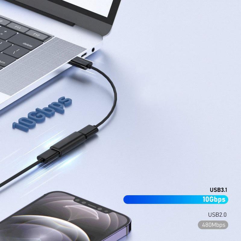 Тип USB C Адаптер Конвертер Штекер на Розетку Удлинительный Кабель Передача Данных Зарядка Телефона Планшета Донгл USB C F на F Разъем Адаптер