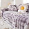 Furry Sofa Cover Cloth Towel Winter Plush Non-Slip Sofa Cover Anti-Cat Scratch Cushion Blanket
