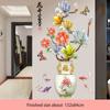 Chinese Style Classical Vase Flower Wall Sticker Rose Lotus Butterfly Decoration Decals Removable Wall Art Home Decor