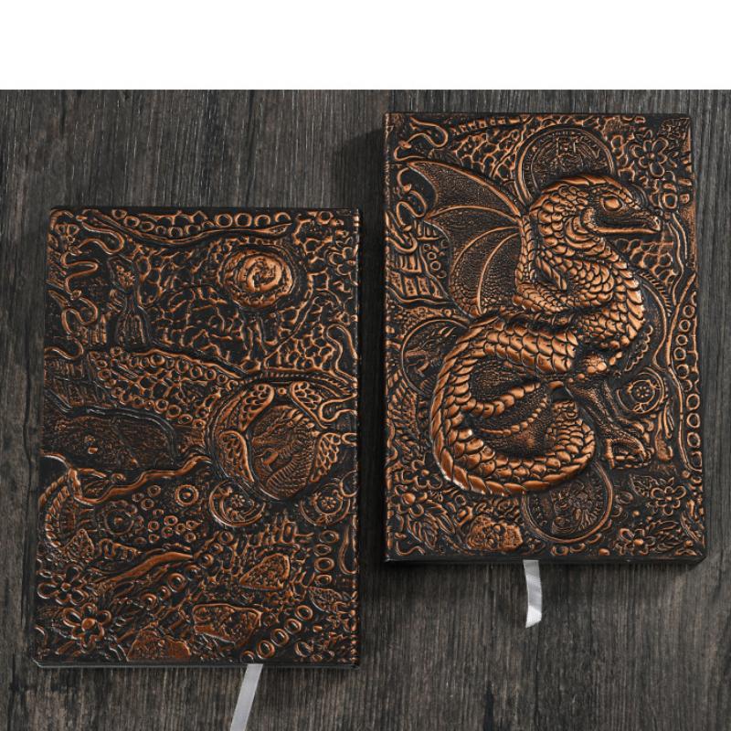 Европейский ретро-блокнот, дневник путешествий, блокнот с рисунком летящего дракона, 3D-рельефный блокнот