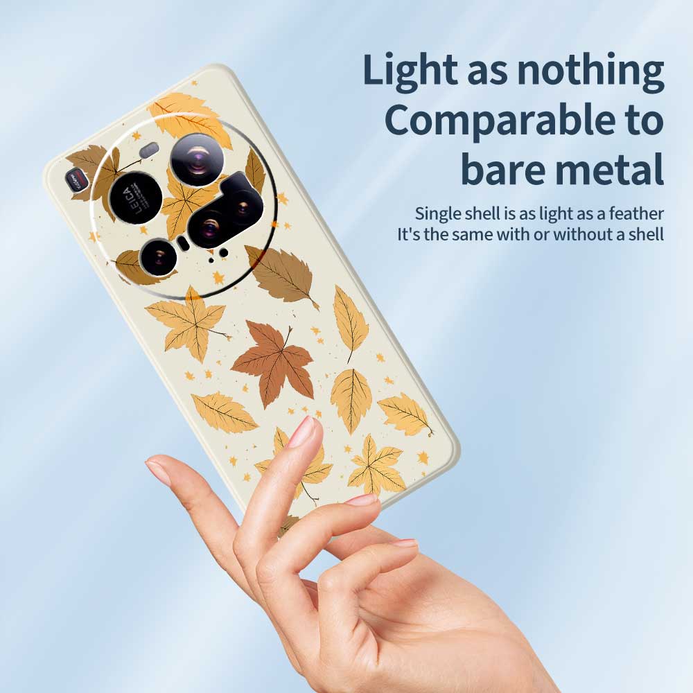 For Xiaomi 15 Ultra Case Maple Leaves Pattern Printing Straight Edge TPU Phone Back Cover