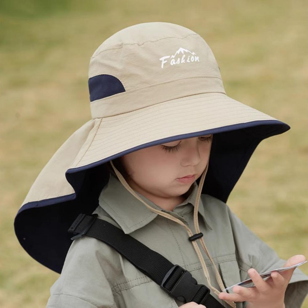 Big Brim Kids Sunscreen Hat Sun Protection Children Beach Cap Quick Dry Baby Fisherman Hat Girls