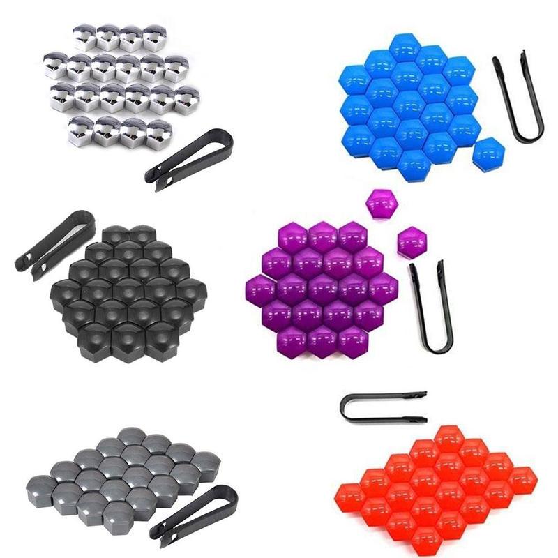 20x Car Hub Screw Cover Wheel Nut Caps Bolt Rims Kits Fit Wheel Bolts 17mm Nuts S9G7