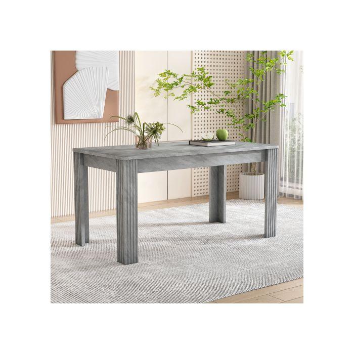 Современный обеденный стол, обеденный стол на четырех ножках, обеденный стол из дуба, вид бетона