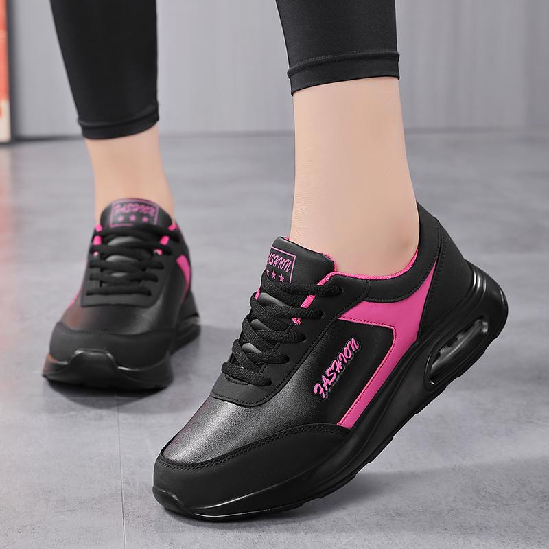 Women’s Black Running Sneakers Casual Sport Shoes Lightweight Jogging Shoes Over Sized