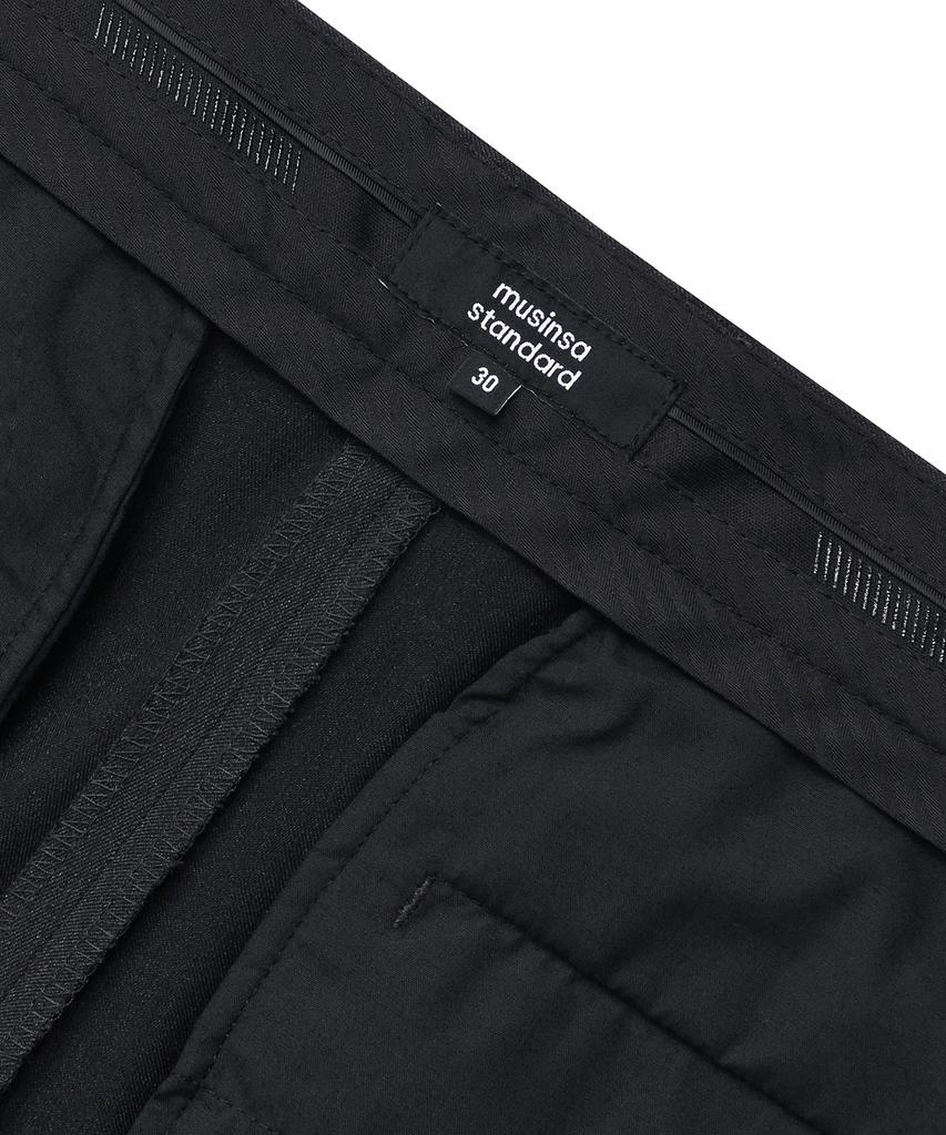 MUSINSA STANDARD Real Wide Belted Slacks [Charcoal Gray]