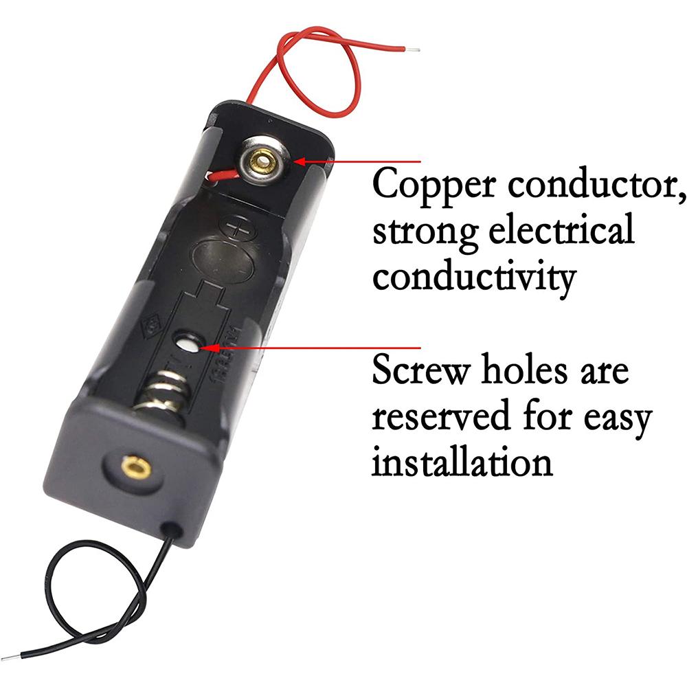 18650 Battery Case Holder with Wire Bundle,10PCS DIY Battery Storage Boxes, 18650 Cell Battery Holder, 1 Slot Battery Container