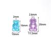 50Pcs Acrylic Mini Bear Pendant  Jelly Colored Vertical Hole Transparent Beads For DIY Handmade Earrings Bracelet Accessories