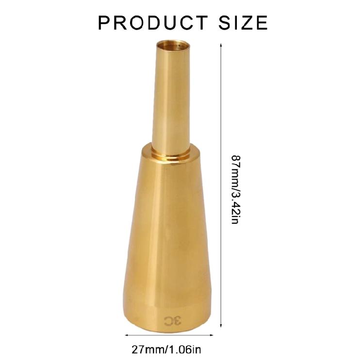 Professional 3.0C/5C/7C Plated Trumpet Mouthpiece Trumpet Nozzle Stainless Steel Trumpet Mouthpiece Small Trumpet Nozzle