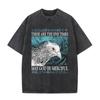 Lost In The Cheese Japanese Rat Vintage T Shirt Mens Casual Short Sleeve T-shirts Unisex Retro Washed Oversized T Shirts