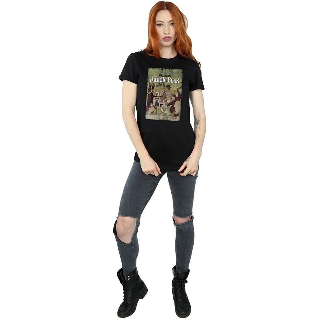 Jungle Book Womens/Ladies Retro Poster Cotton Boyfriend T-Shirt