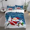 Santa Claus Merry Christmas Duvet Cover Set for Kids Christmas Gift King Queen Size Polyester Comforter Cover with Pillowcases
