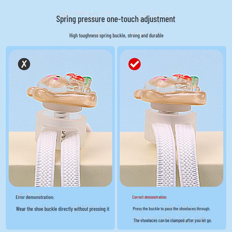 Детская пряжка для обуви без завязок с рисунком из мультфильма - декоративная застежка-пружинка