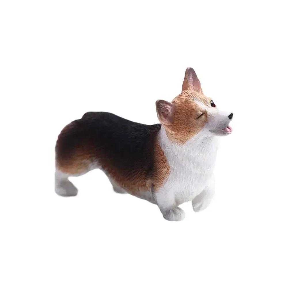 Милые миниатюрные фигурки собаки-симулятора, мини-животное, модель из смолы корги, украшение для автомобиля, для аксессуаров для домашнего декора, детский подарок