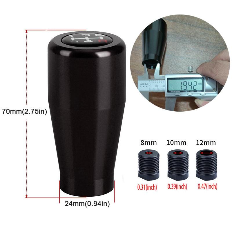 Universal 5 Speed Manual Transmission Short Throw Gear Shift Knob Head 7cm Stylish Aluminum Shifter Lever Gear Shifter Head