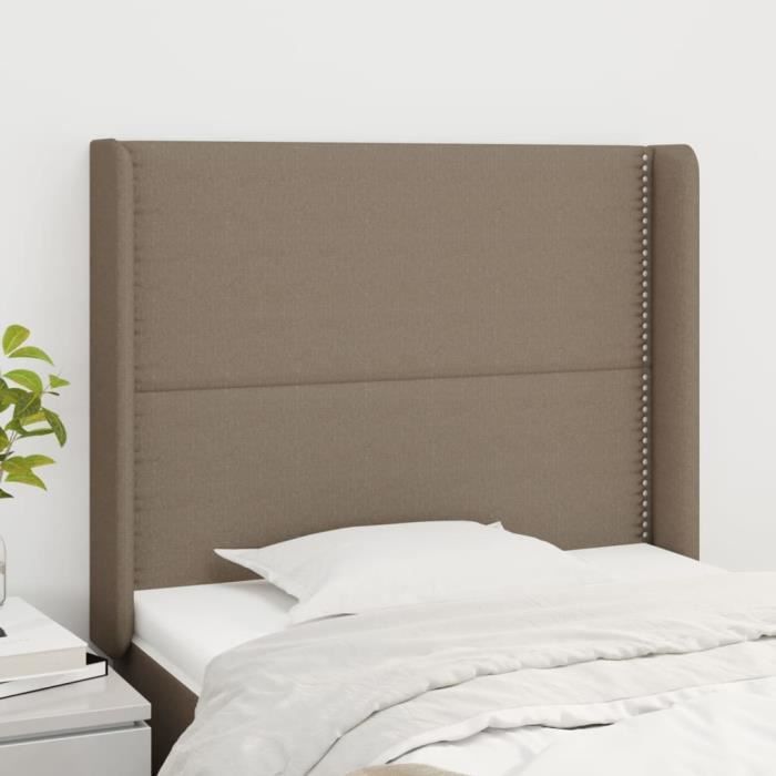VidaXL Headboard with Ears Taupe 103x16x118-128 Cm Fabric3119434