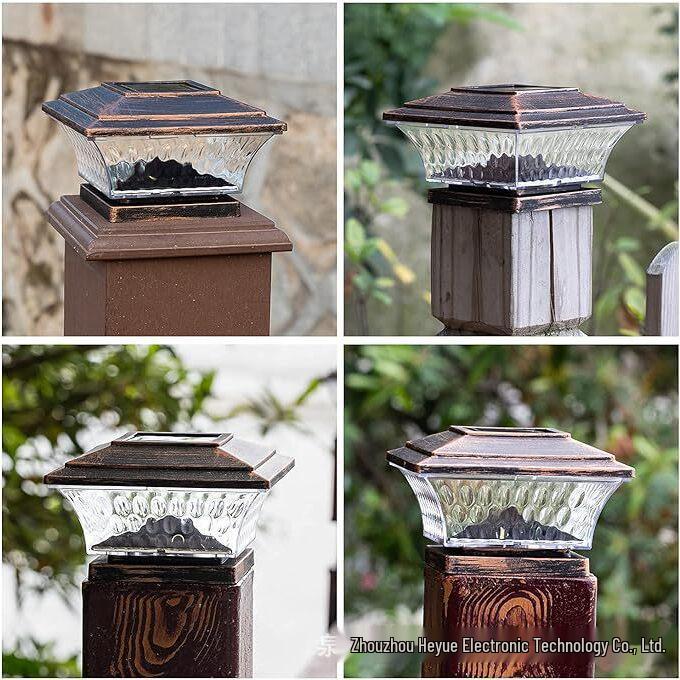 Двухцветные солнечные столбики для сада – Водонепроницаемые в китайском ретро-стиле для столбов забора и ворот