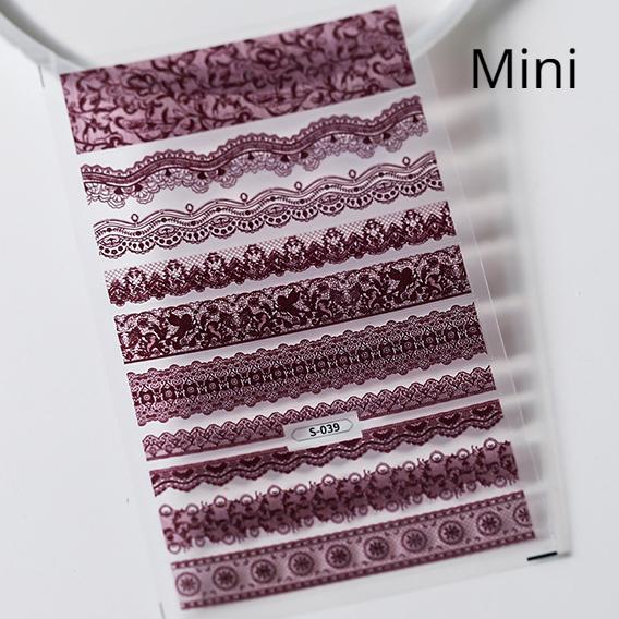 Charm Sexy White Lace Ribbon Flower Black Red Chic Soft Embossed Relief Self Adhesive Nail Art Decoration Sticker Manicure Decal