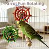 Colorful Beads Parrot Spinner Rattle Toy Bite Resistant Bird Cage Toy  Bird Cage Use