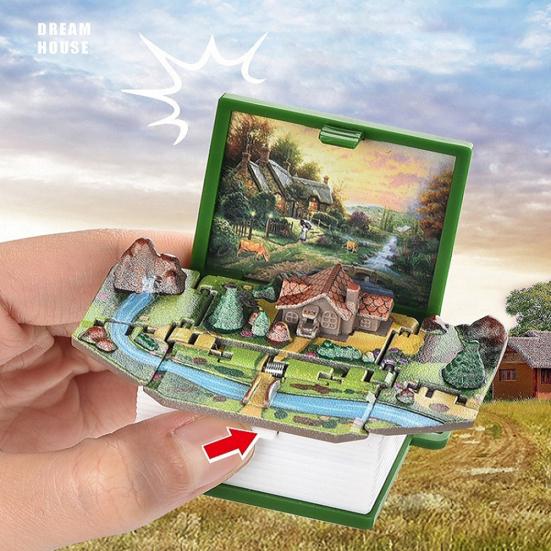Мини 3D складная книга брелок Поппинг Миниатюрный мир подвесное украшение Крошечная кофейня Great Wall
