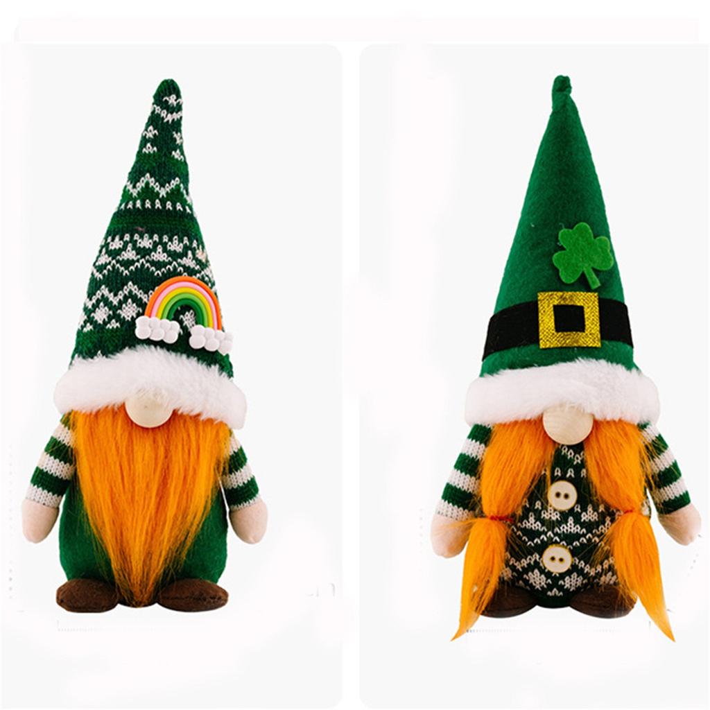 Подарок, украшения ко Дню Святого Патрика, зеленая милая безликая кукла