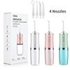 4 Nozzles 220ml Portable Dental Water Flosser Oral Irrigator Usb Rechargeable Water Floss Jet Tooth Pick Mouth Washing Machine
