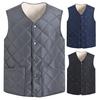 Мужской осенне-зимний пуховый жилет с карманом и застежкой на пуговицы с v-образным вырезом, однотонный холодостойкий жилет без рукавов