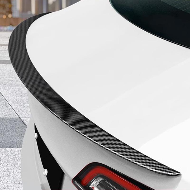 Car Rear Trunk Lip Spoiler Wing Real Dry Carbon Fiber Decoration For Tesla Model 3 Model3 2017- Exterior Tuning Accessories